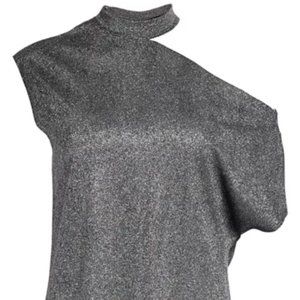 COPY - NWT - RtA rta axel cut out tshirt metallic silver
